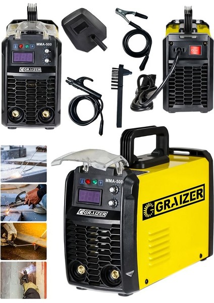 300 Amper Inverter MMA-500 Mega Stıck Kaynak Makinesi-Sarı