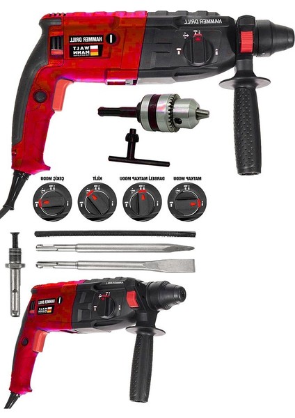 Germany 1200W Kırıcı Delici Hilti Darbeli Matkap 2-28MM - Kırmızı
