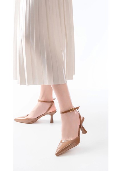 ST-004 Vizon Rugan Günlük 7 cm Topuklu Bayan Ayakkabı fiyatları