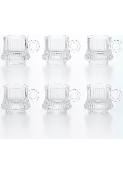Origami Line Çizgi Desen Cam Türk Kahvesi-Espresso Fincan Seti - 6 Adet fiyatları