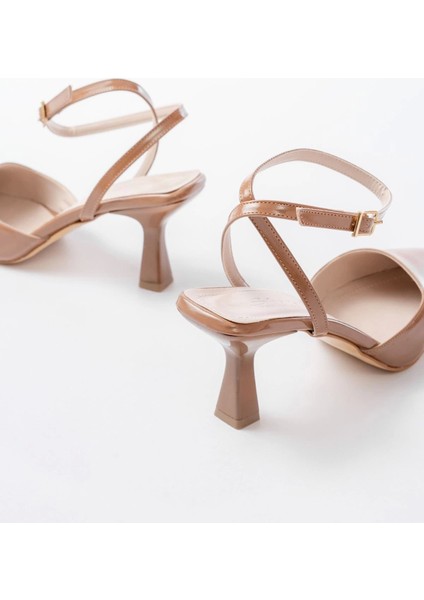 ST-004 Vizon Rugan Günlük 7 cm Topuklu Bayan Ayakkabı indirimleri