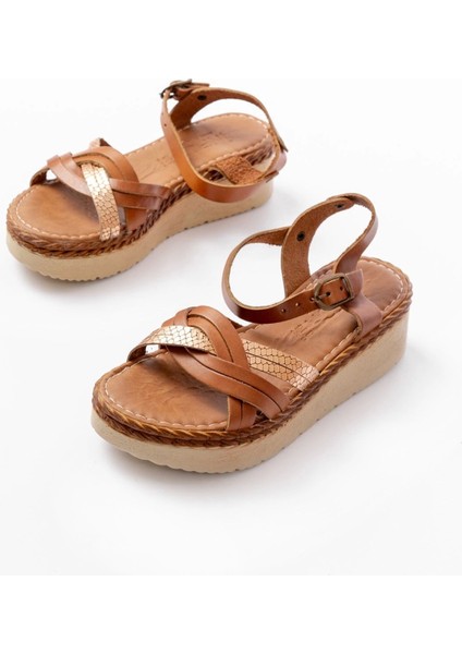 730-037 Taba Ayna Hakiki Deri Ortopedik Taban Kadın Sandalet modelleri