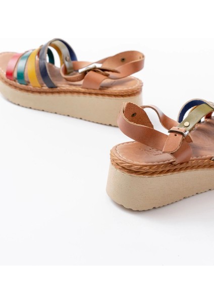 730-142 Multi Hakiki Deri Ortopedik Taban Kadın Sandalet indirimleri