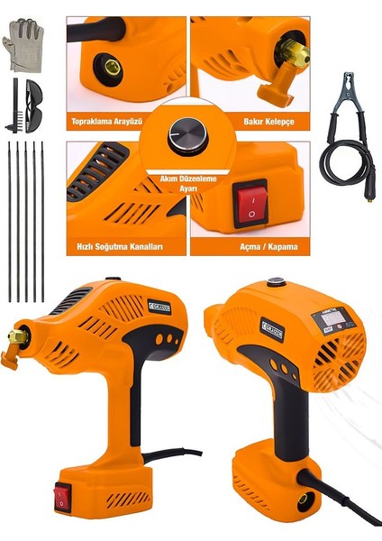 Powerforge Y-300 Amper Çift Kartli Çift Soğutma El Tipi Invertör Elektrikli Kaynak Makinesi-Turuncu fiyatları