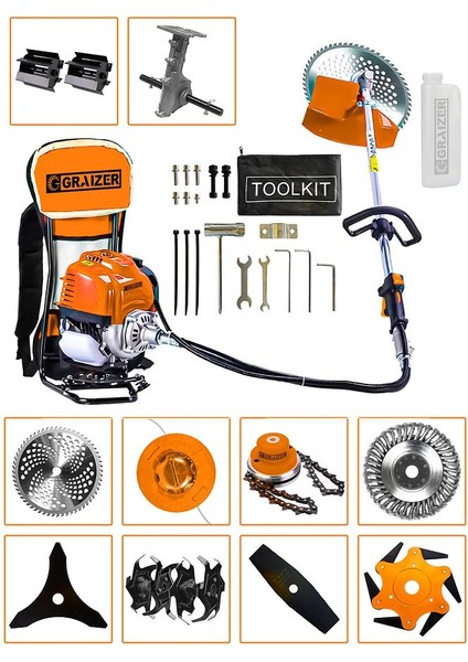 Powerforge 11 Başlıklı Set Sırt Tipi Benzinli Motorlu Ot Çalı Tırpanı Çim Biçme Makinesi Tırpan-Trnc fiyatları