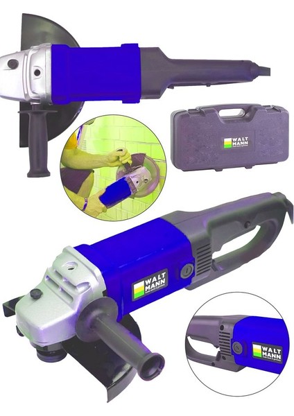 Germany Ekstra Güçlü Metal Şanzıman 2800 W 230 mm Büyük Sipiral Taşlama Mavi