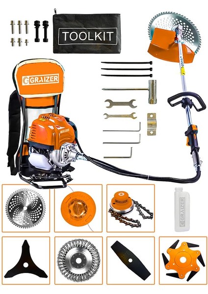 Powerforge 7 Başlıklı Set Sırt Tipi Benzinli Motorlu Ot Çalı Tırpanı Çim Biçme Makinesi Tırpan-Trnc fiyatları