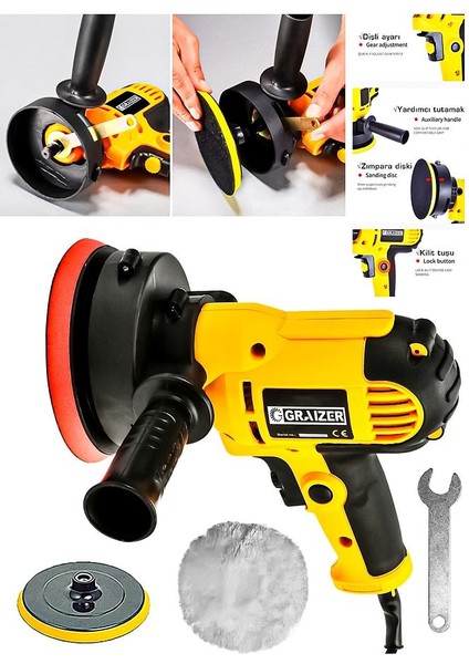 Powerforge 450W Elektrikli 125MM Dikey Polisaj Zımpara Makinesi-Sarı fiyatları