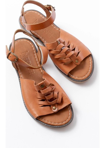 205-029 Taba Ortopedik Hakiki Deri Kadın Sandalet fırsatları