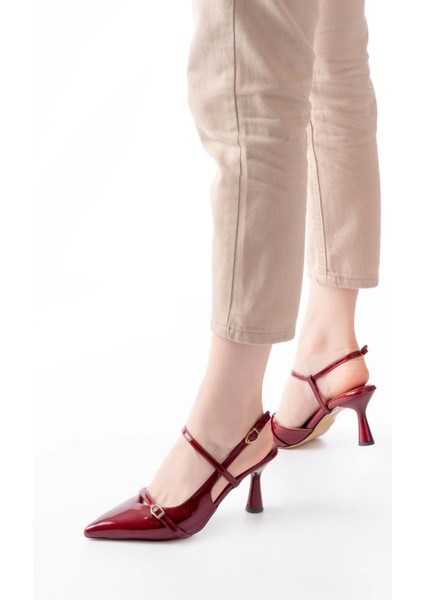 K-6722 Bordo Rugan Toka Detaylı Sivri Burun Kadın Ayakkabı fiyatları