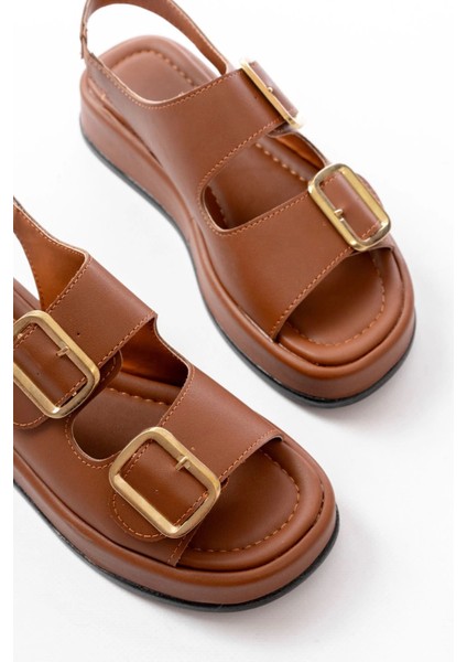 1187 Taba Dolgu Topuk Lastik Baretli Kadın Sandalet fırsatları