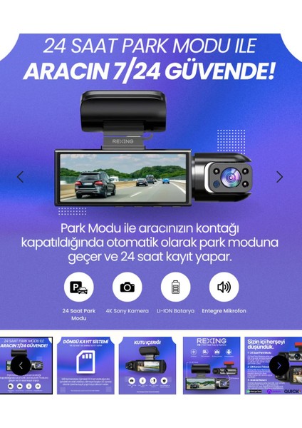 Rexıng M8 Araç Içi Kamera