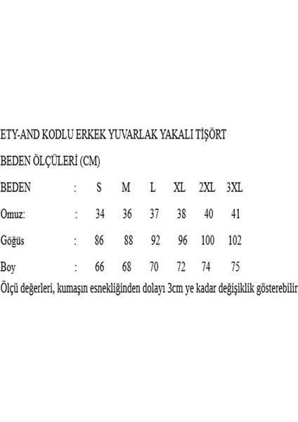 Erkek Yuvarlak Yakalı Yazılı Baskılı Kısa Kollu Siyah Tişört Ety-And