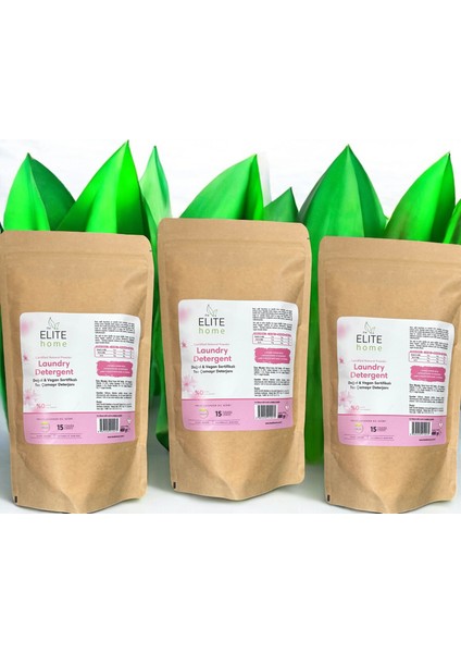 Doğal ve Vegan Sertifikalı Toz Çamaşır Deterjanı Lavanta Yağlı 400 gr 3 Lü Set