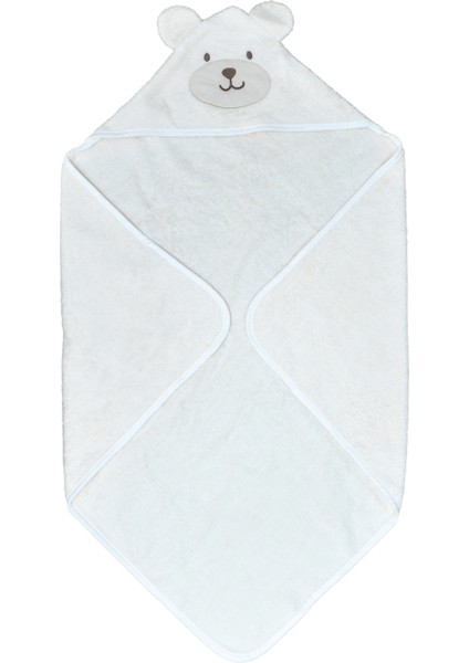 %100 Pamuk Ayıcık Havlu Kundak Bej (75X75 Cm)