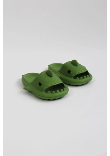 WG500 Köpekbalığı Haki Unisex Tam Ortopedik Terlik Shark Slides
