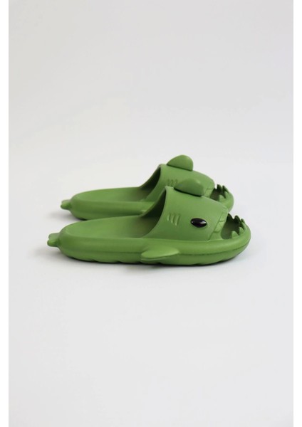 WG500 Köpekbalığı Haki Unisex Tam Ortopedik Terlik Shark Slides