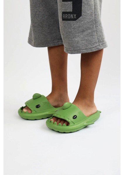 WG500 Köpekbalığı Haki Unisex Tam Ortopedik Terlik Shark Slides