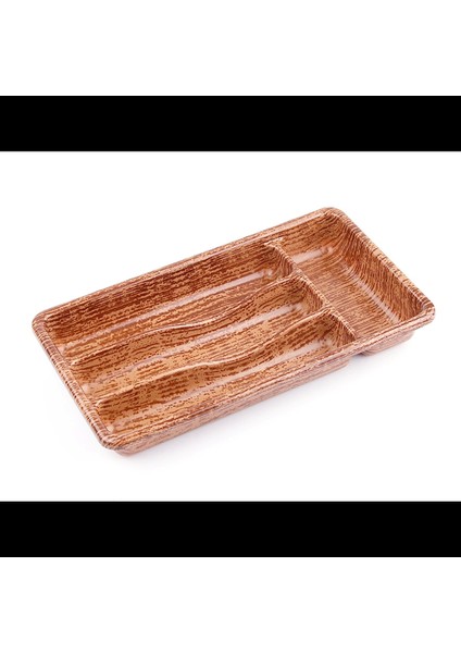 Ahşap Renk - 4 Bölmeli Çekmece Içi Kaşıklık 36X20CM (5047)