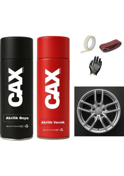 Araba Jant Sprey Endüstriyel Akrilik Özel Yapım Sprey Boya Seti 400 ml + Akrilik Vernik