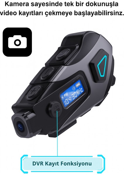 Kameralı Bluetooth Motosiklet Kask Interkomu Su Geçirmez Hd Kayıt 32 GB Sd Kart Hediyeli indirimleri