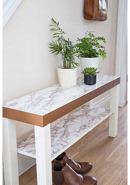 276-8032 Kahverengi Hareli Mermer Desen Yapışkanlı Folyo ( 67 cm x 2 mt ) fırsatları