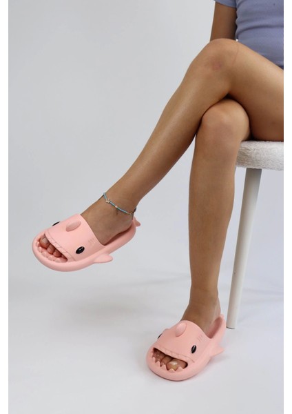 WG500 Köpekbalığı Pembe Unisex Tam Ortopedik Terlik Shark Slides
