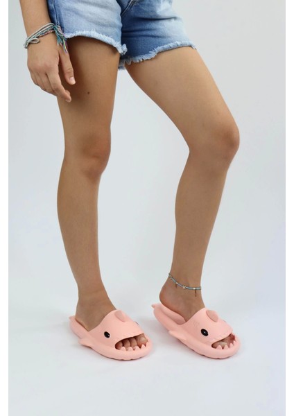WG500 Köpekbalığı Pembe Unisex Tam Ortopedik Terlik Shark Slides