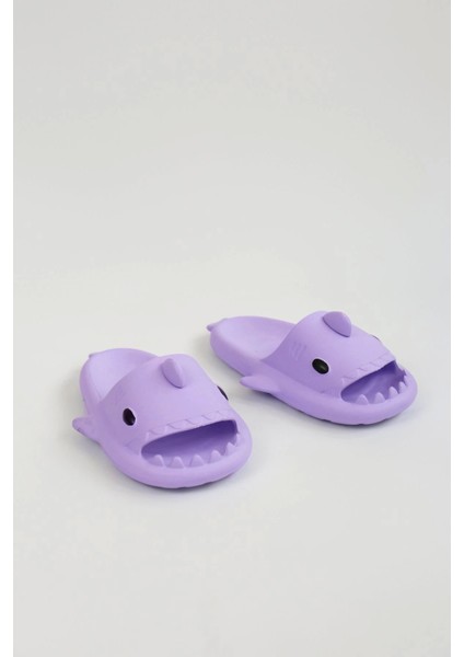 WG500 Köpekbalığı Mor Unisex Tam Ortopedik Terlik Shark Slides