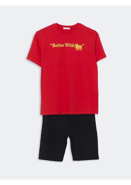 Yeni Sezon Standart Kalip Erkek Sortlu Pijama Takimi - S5I222Z8