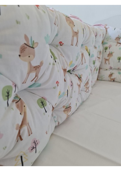 70X140 Beşik Uyumlu 4 Parça Beşik Kenar Koruma Takımı – %100 Pamuk – Yıkanabilir