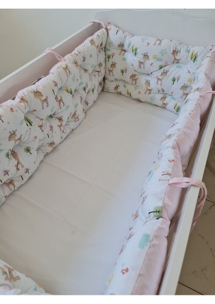 70X140 Beşik Uyumlu 4 Parça Beşik Kenar Koruma Takımı – %100 Pamuk – Yıkanabilir
