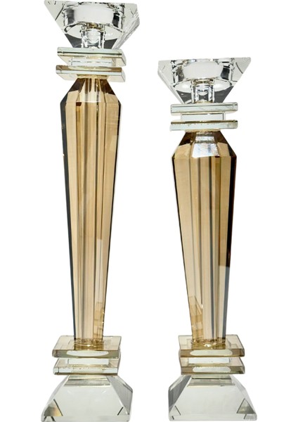 Şampanya Kristal Şamdan Seti