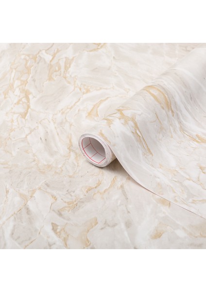 276-8030 Krem Hareli Kendinden Yapışkanlı Mermer Desen Folyo ( 67 cm x 2 mt )