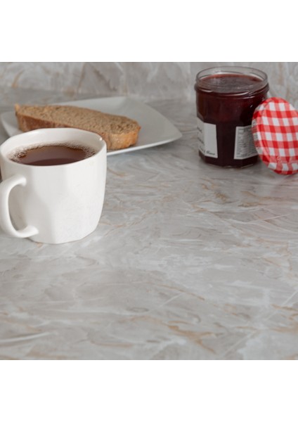 276-8030 Krem Hareli Kendinden Yapışkanlı Mermer Desen Folyo ( 67 cm x 2 mt )