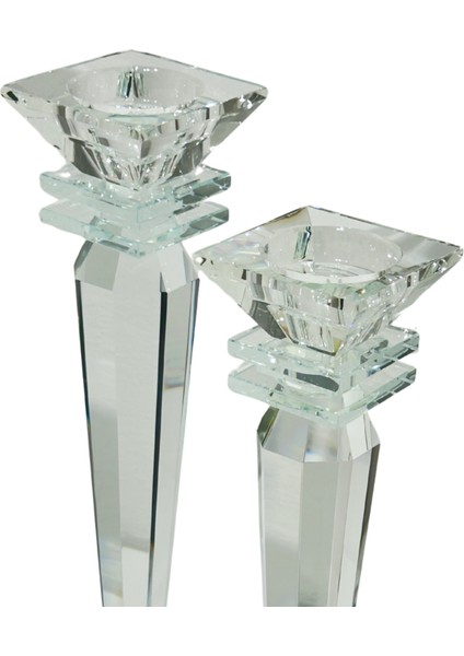 Şeffaf Kristal Şamdan Seti modelleri
