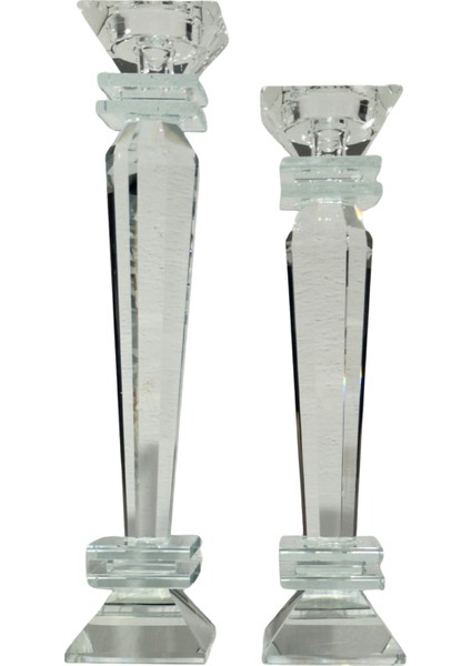 Şeffaf Kristal Şamdan Seti fırsatları