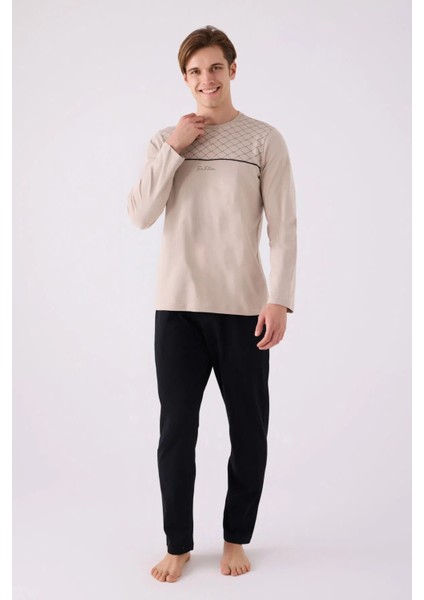Erkek Desenli Uzun Kol Pijama Takımı (Battal Beden Vardır) modelleri