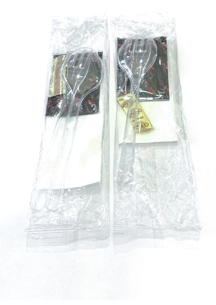 Plastik Çatak Kaşık Seti 100 Adet ( Çatal,kaşık,peçete,ıslak Mendil,tuz,kürdan )