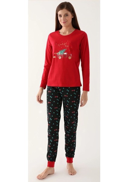 Kadın Kırmızı Pijama Takımı