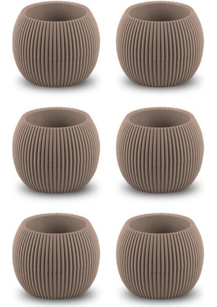 KRS-361 Plastik Mercan Kaktüs Saksı 0.15 Litre Kahverengi 6 Adet