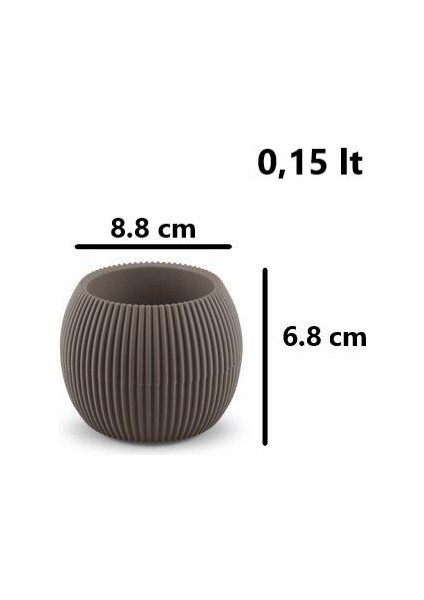KRS-361 Plastik Mercan Kaktüs Saksı 0.15 Litre Kahverengi 6 Adet fiyatları