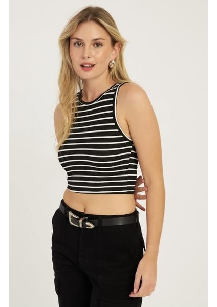 Çizgili Kısa Halter Yaka Atlet fiyatları