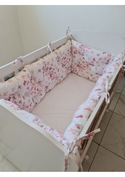 70X140 Beşik Uyumlu 4 Parça Beşik Kenar Koruma Takımı – %100 Pamuk – Yıkanabilir