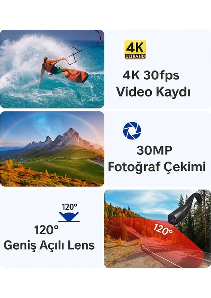 4K Hd Boyun Montajlı Aksiyon Kamera – Vlog & Macera Çekimleri Için indirimleri