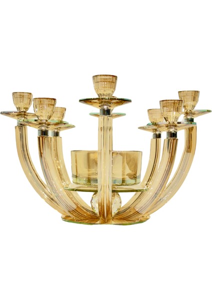 Şampanya 8 Kollu Kristal Şamdan fiyatları