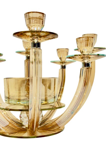 Şampanya 8 Kollu Kristal Şamdan indirimleri