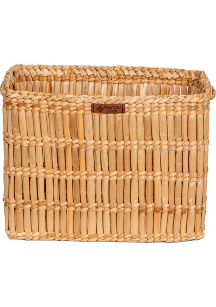 %100 El Yapımı Doğal Hasır Dikdörtgen Kulplu Organizer Sepet | 32X22X24 cm | Kitap & Oyuncak Kutusu | Dekoratif Çok Amaçlı Kutulama fırsatları