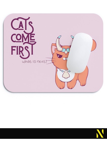 Sevimli Kediler Burç Temalı Boğa Burcu Desenli Ergonomik Mouse Pad - 23 cm x 19 cm - Kaydırmaz Taban Ev ve Ofis Kullanımı Için Ideal Fare Altlığı Mousepad