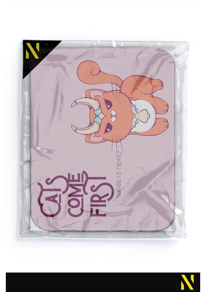 Sevimli Kediler Burç Temalı Boğa Burcu Desenli Ergonomik Mouse Pad - 23 cm x 19 cm - Kaydırmaz Taban Ev ve Ofis Kullanımı Için Ideal Fare Altlığı Mousepad